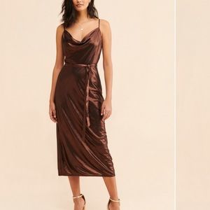 Adelyn Rae Metallic slip dress L